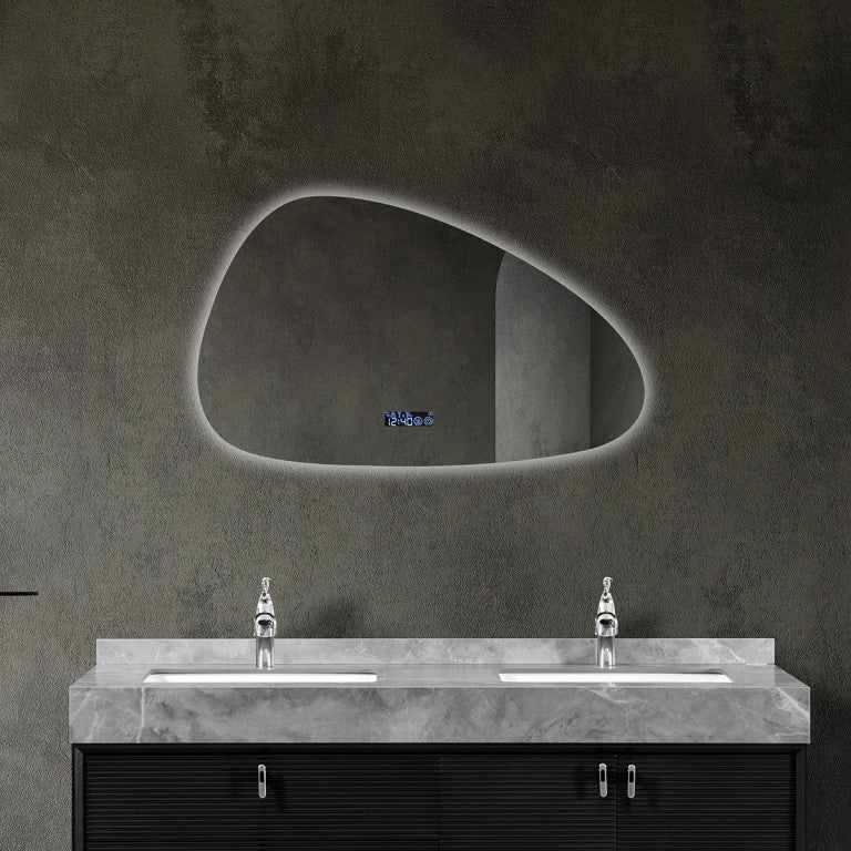 Siena | LED Badkamerspiegel met Klok, Verwarming & Touchbediening - 80cm tot 180cm breed