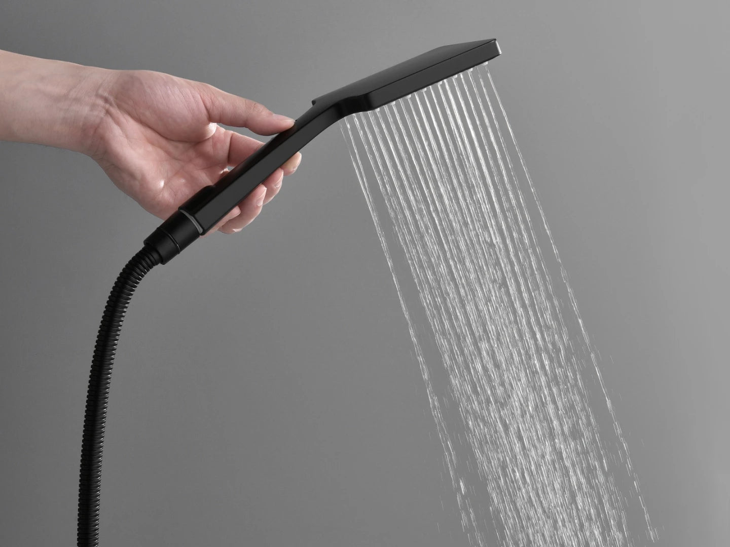 Design Regendouche Mat Zwart Set Lava – 3 functies – Mengkraan – Luxe Digitaal Display - Zonder stroom