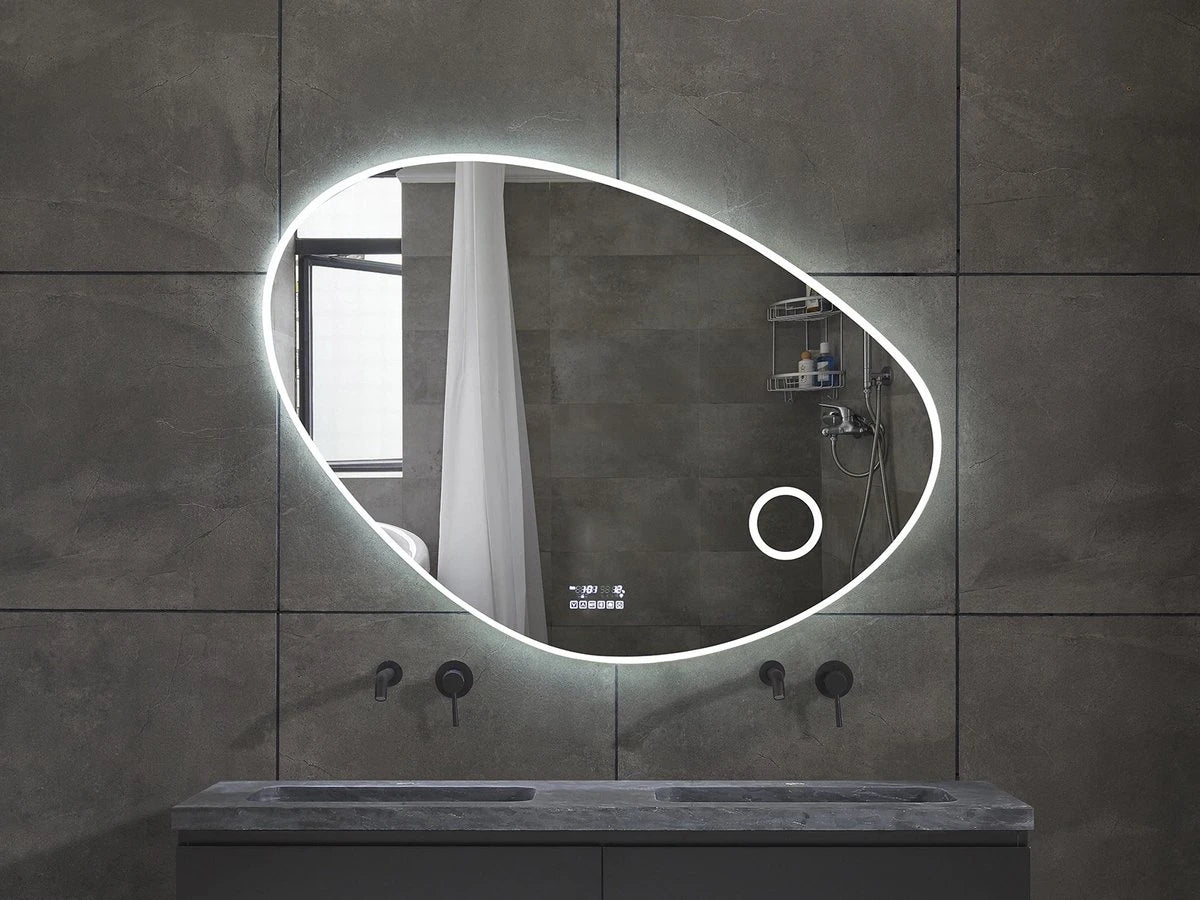 Josie - Bluetooth Smart LED spiegel met klok – Geintegreerde make up spiegel - 80cm tot 140 cm breed