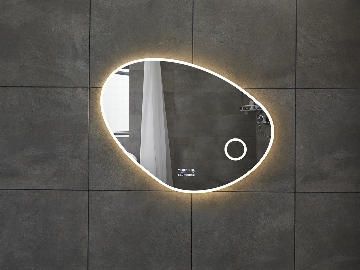 Josie - Bluetooth Smart LED spiegel met klok – Geintegreerde make up spiegel - 80cm tot 140 cm breed