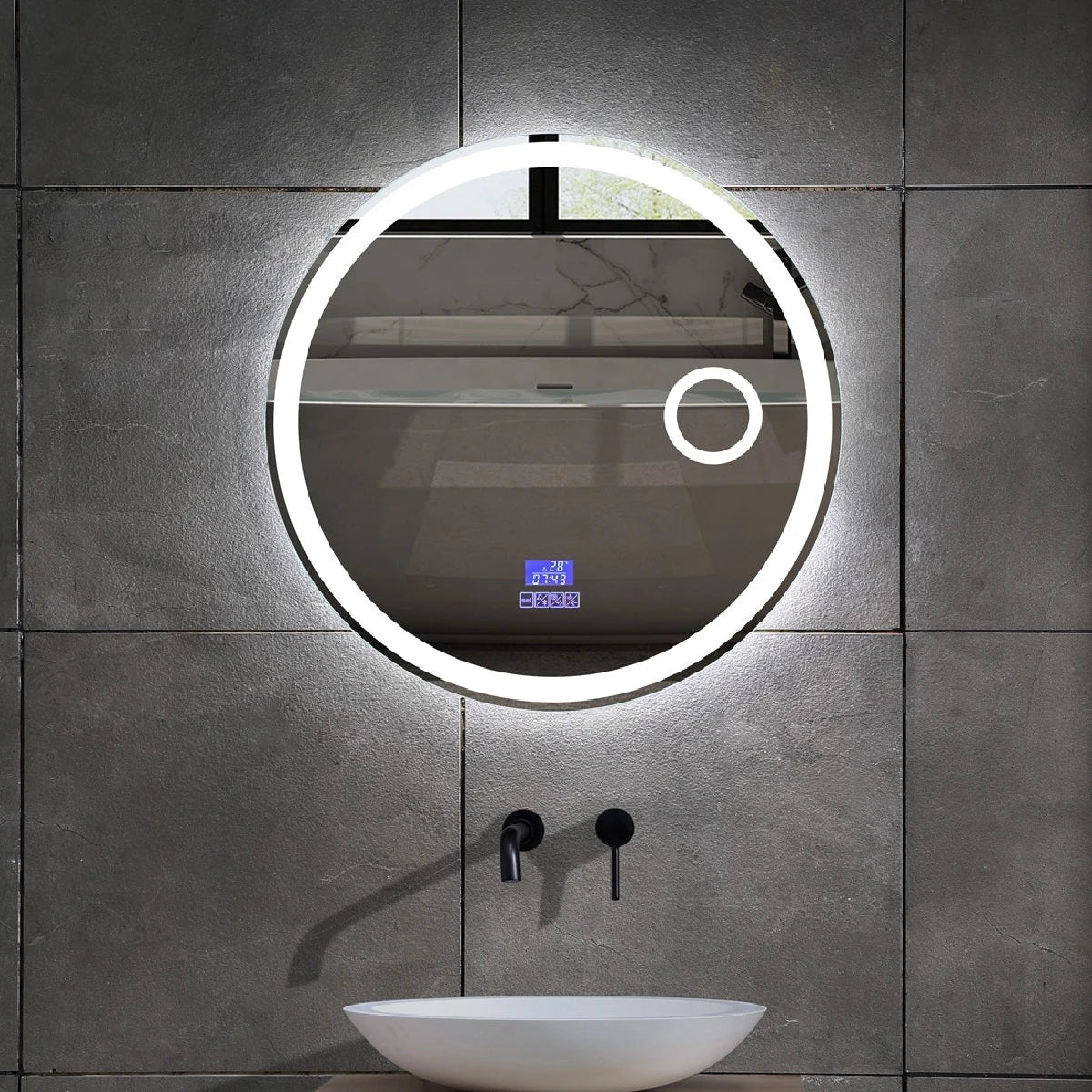 Luna Sound I LED Badkamerspiegel met Bluetooth – 40cm tot 100cm diameter