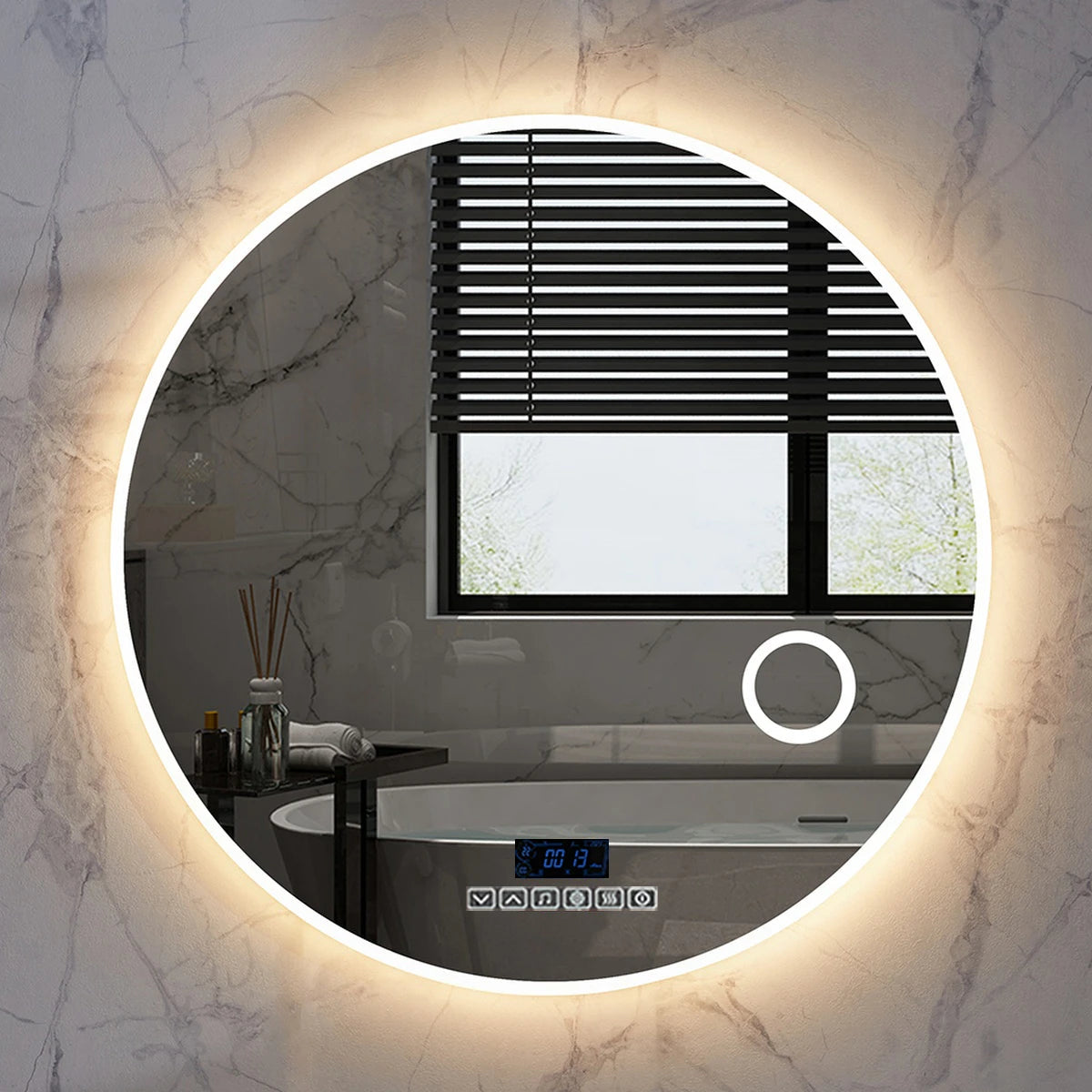 Treviso Sound | LED Badkamerspiegel met Bluetooth – 60cm tot 100cm diameter