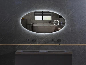 Etty | LED Badkamerspiegel – Organisch Design met Vergrotingsspiegel & Verwarming