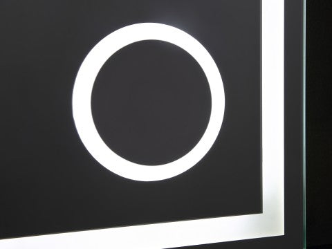 Iris | LED Badkamerspiegel – Met Digitale Klok, Voorverlichting & Verwarming - 80cm tot 200 cm breed
