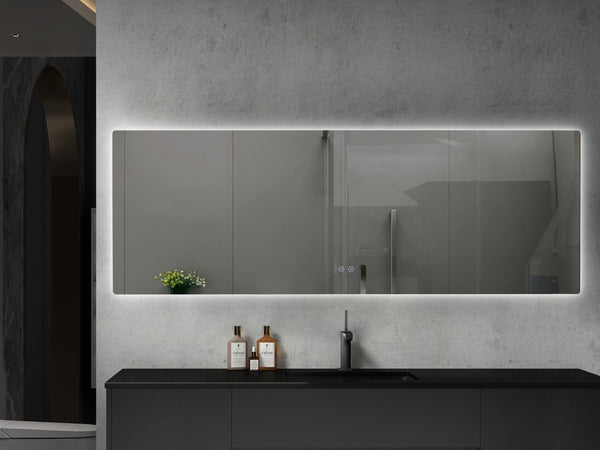 Ives | LED Badkamerspiegel – Langwerpig Design met Verwarming & Touchbediening – 80cm tot 200 cm breed