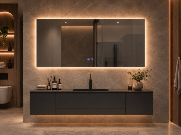 Milano | LED Badkamerspiegel met Verwarming & Touchbediening – 80cm tot 200 cm breed