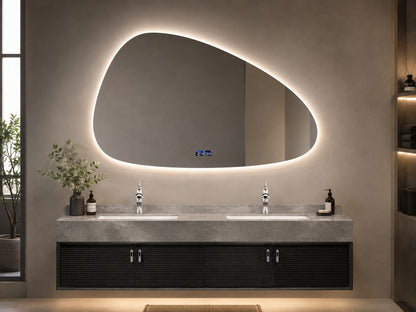 Siena | LED Badkamerspiegel met Klok, Verwarming & Touchbediening - 80cm tot 180cm  breed