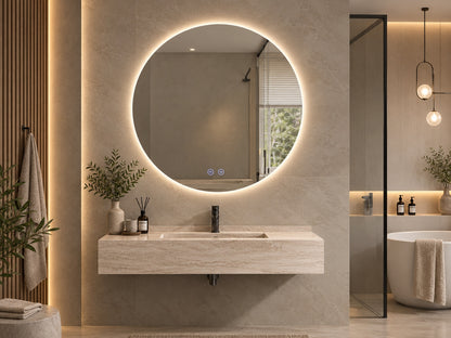 Bellagio | LED Badkamerspiegel met Verwarming & Touchbediening – 80cm tot 120 cm diameter