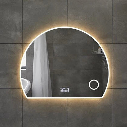 Hannah | LED Badkamerspiegel – Bluetooth & Speakers, Halfrond Design met Verwarming & 3 Kleuren Dimbaar – 80cm tot 120cm breed