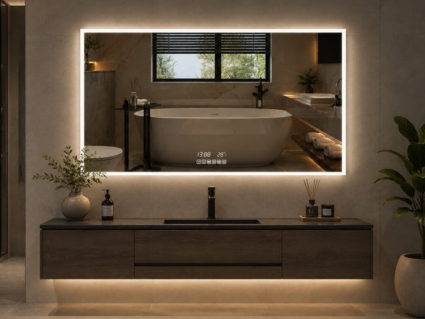 Arezzo Pro Sound | Bluetooth LED Badkamerspiegel Met Verwarming & Touchbediening – 80cm tot 180 cm breed