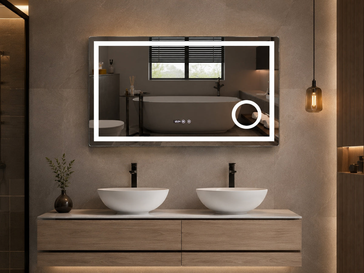 Verona | LED Badkamerspiegel met Voorverlichting & Verwarming - 80cm tot 200 cm breed