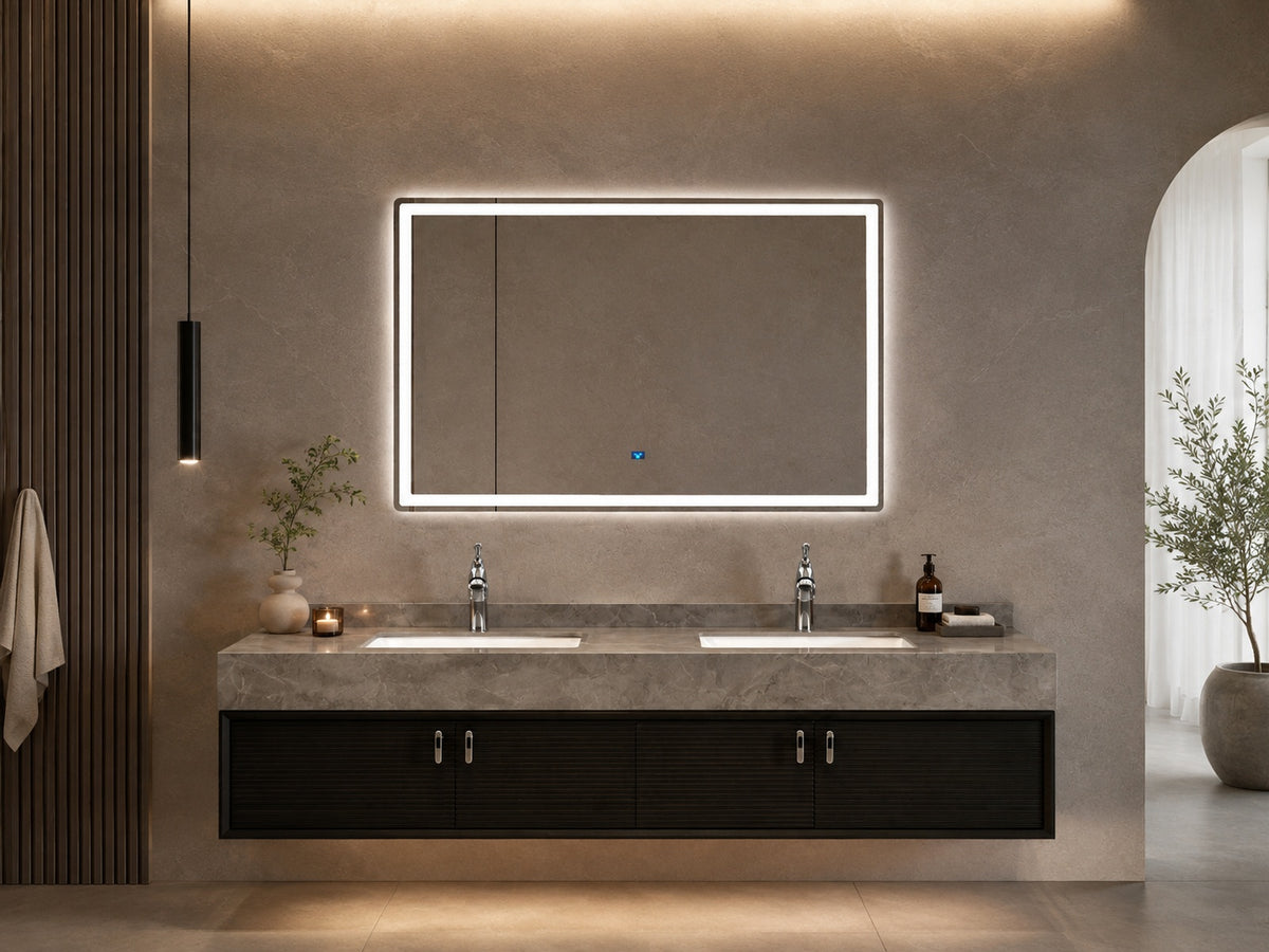 Lugano | LED Badkamerspiegel Dimbaar en Anti-condens - 80 cm tot 180 cm breed