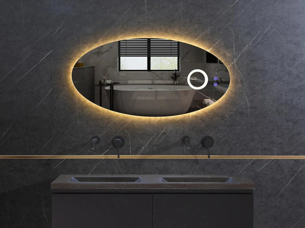 Etty | LED Badkamerspiegel – Organisch Design met Vergrotingsspiegel & Verwarming – 100cm tot 160cm breed