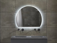 Hannah | LED Badkamerspiegel – Halfrond condensvrij & 3 kleuren dimbaar – 80cm tot 140cm breed