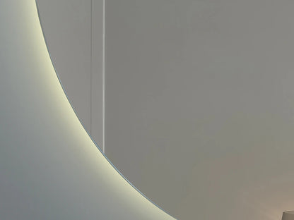 Jill Rechts | LED Badkamerspiegel – Halfrond Design met Verwarming, Touchbediening & Indirect Licht – 40 cm tot 80 cm breed