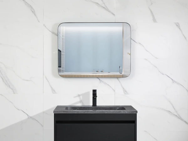 Badkamerspiegel met zwarte rand | Cobie – 80cm tot 160cm breed