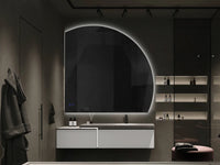 LED Badkamerspiegel Jenny – Luxe Halfrond Design met Verlichting – 150x150cm