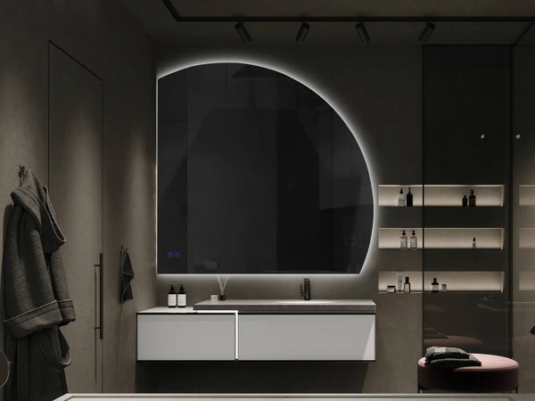 LED Badkamerspiegel Jenny – Luxe Halfrond Design met Verlichting – 150x150cm