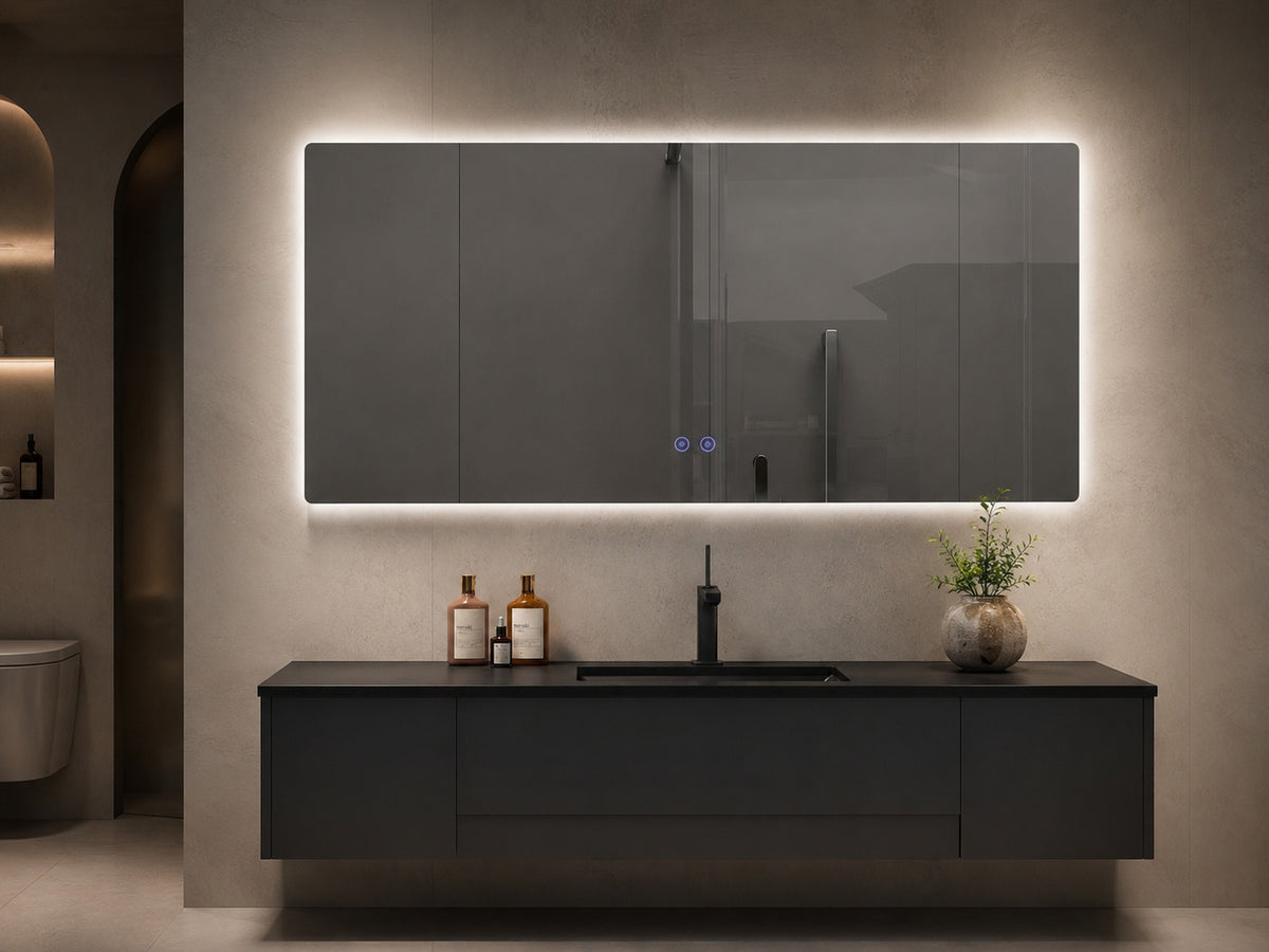 Milano | LED Badkamerspiegel met Verwarming & Touchbediening – 80cm tot 200 cm breed