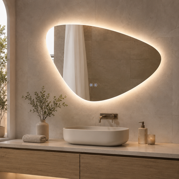 Amalfi | LED Badkamerspiegel met Verwarming & 3 Kleuren Dimbaar – 80cm tot 180cm breed