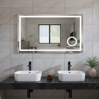 Iris | LED Badkamerspiegel – Met Digitale Klok, Voorverlichting & Verwarming - 80cm tot 200 cm breed