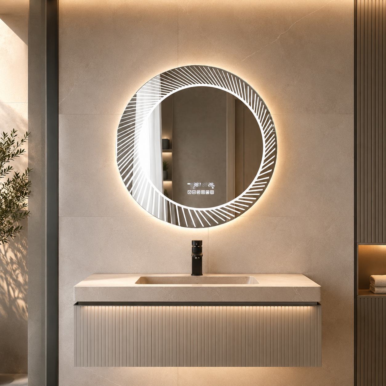 Sorrento Sound | LED Badkamerspiegel dimbaar met touchbediening – 60 cm tot 100cm breed